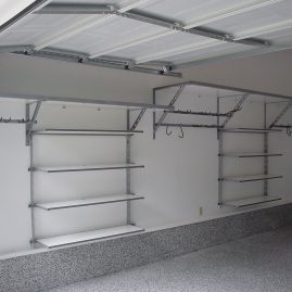 multiple garage shelves